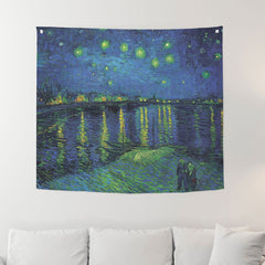 タペストリー ゴッホ ローヌ川の星月夜 150x130cm