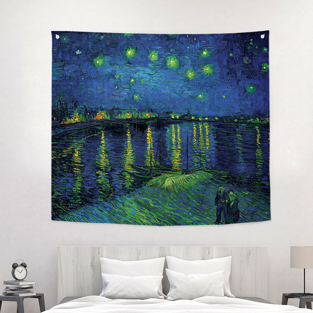 タペストリー ゴッホ ローヌ川の星月夜 150x130cm